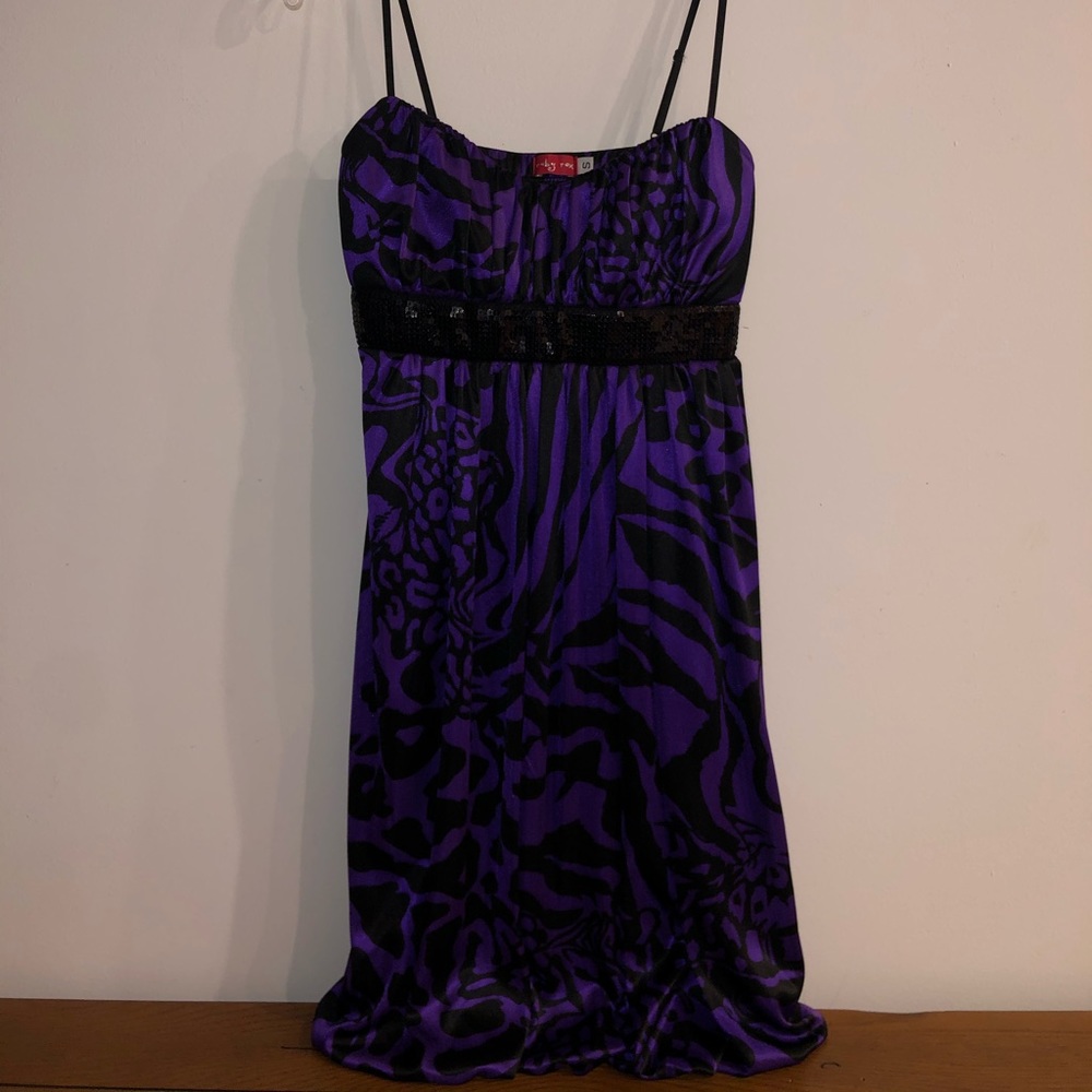 Purple Zebra Print Dress